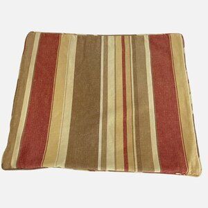 RESTORATION HARDWARE Pillow Cover 16.5x18.5" Red Beige Stripe Cotton/Poly Throw
